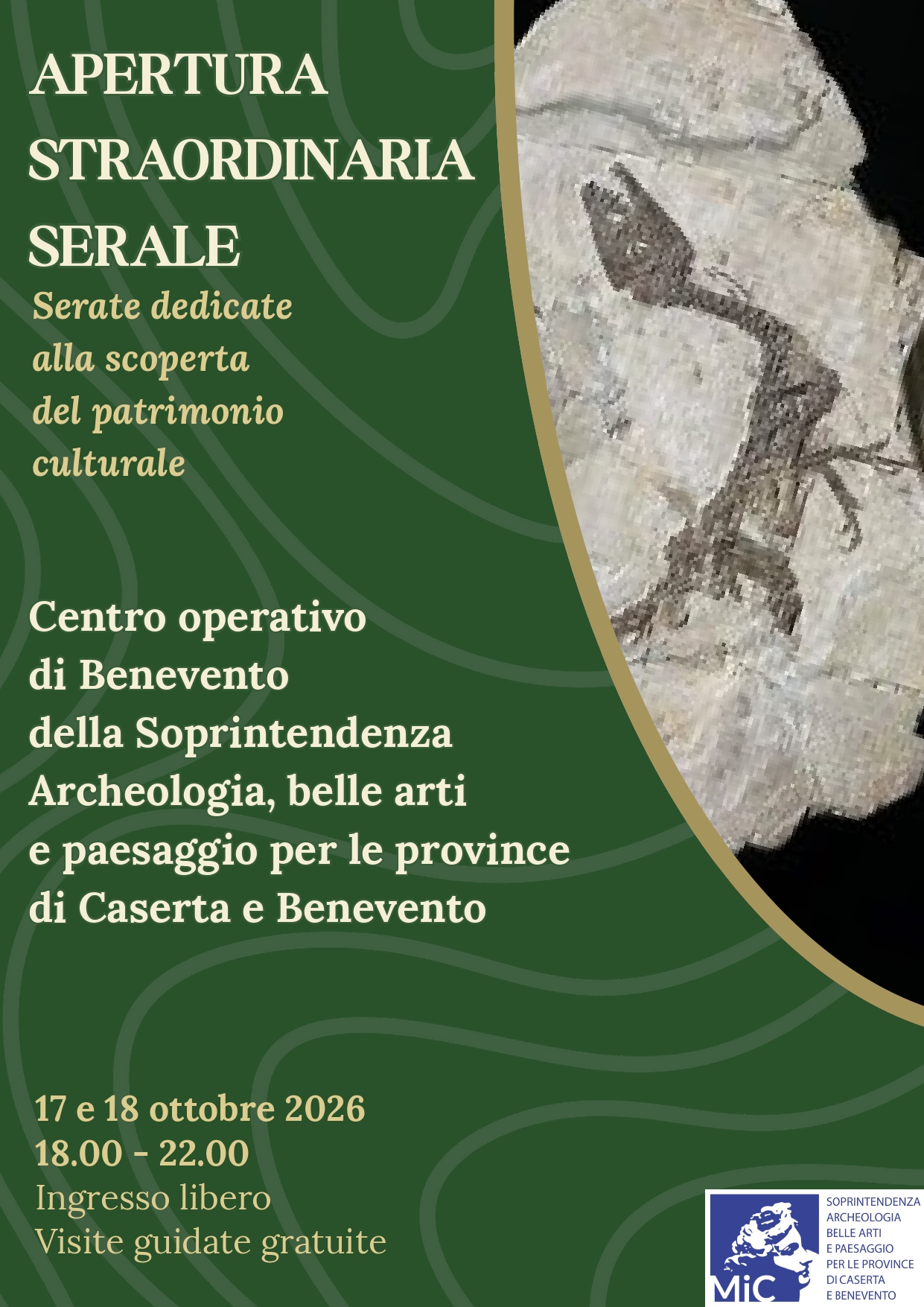 Benevento, apertura straordinaria serale del Centro operativo della Soprintendenza il 17 e 18 ottobre